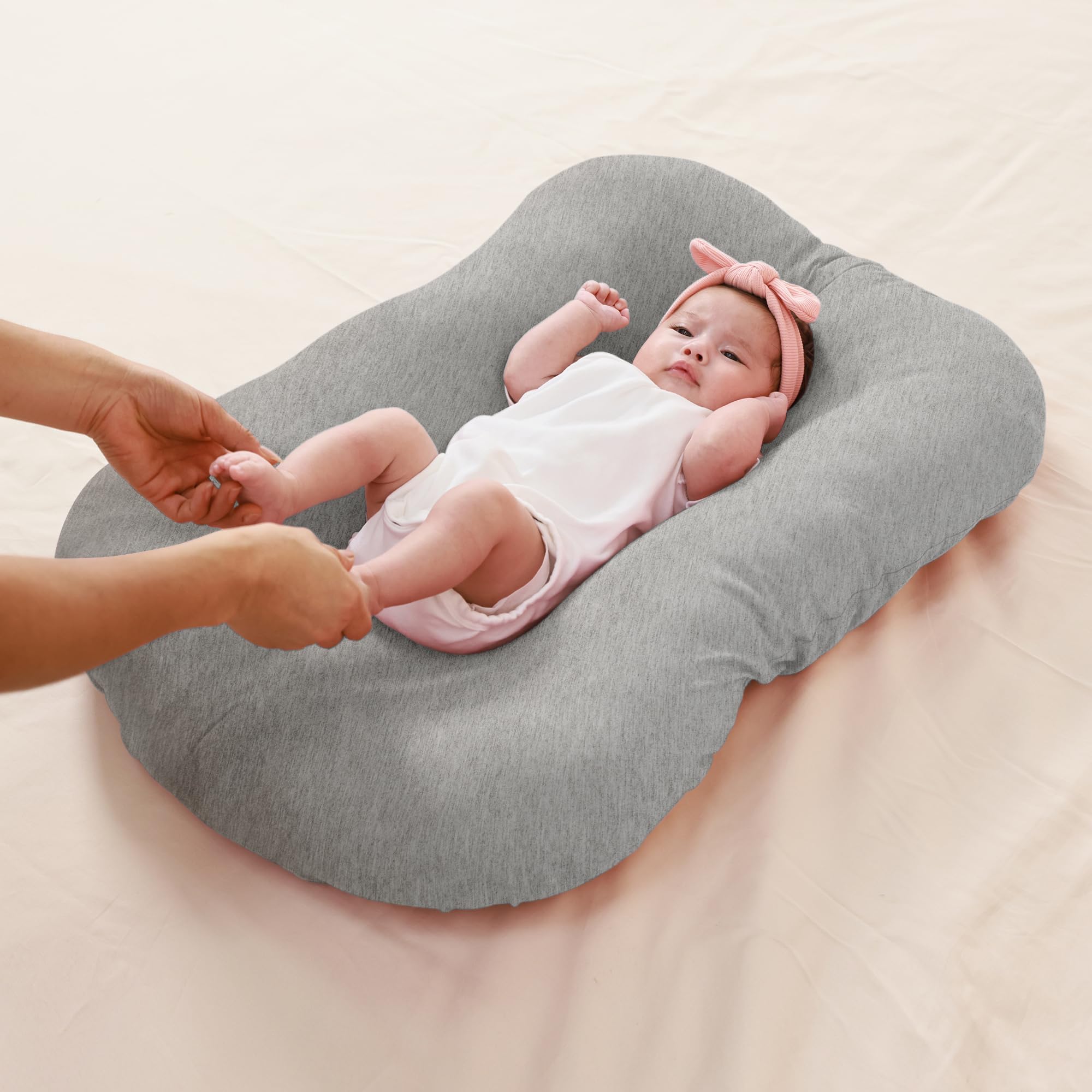 FUNUPUP bamboo lounger cover compatible with Snuggle Me Lounger for flexible setups.