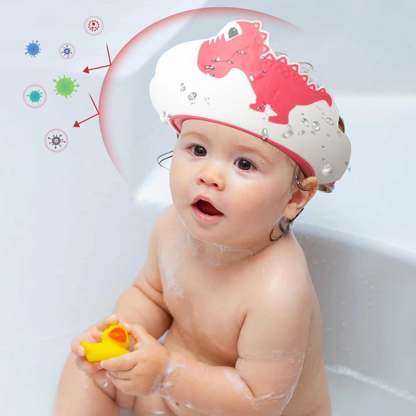 FUNUPUP Cap protects ears from water and shampoo foam.