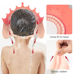FUNUPUP dinosaur-pattern cap offers playful appeal during baths or haircuts.