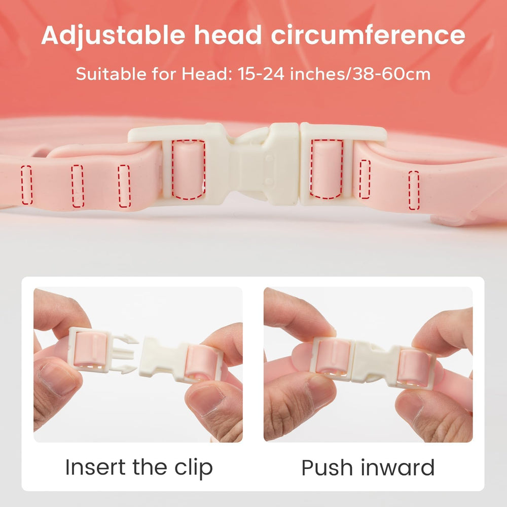 FUNUPUP adjustable kids bath cap keeps water away from ears during washing.