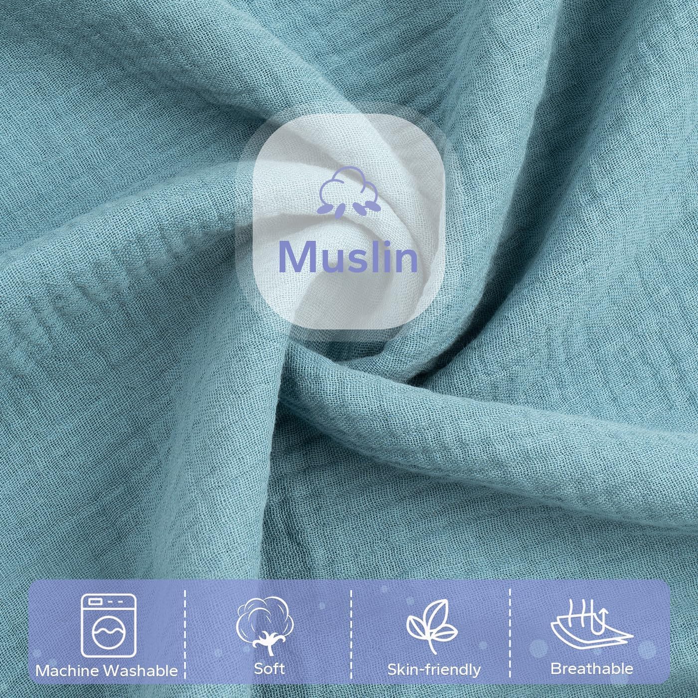 FUNUPUP lounger cover shows soft breathable muslin for baby's comfort