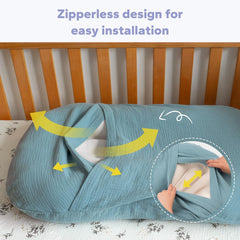 FUNUPUP muslin cover stretched over a lounger for fast, neat fitting