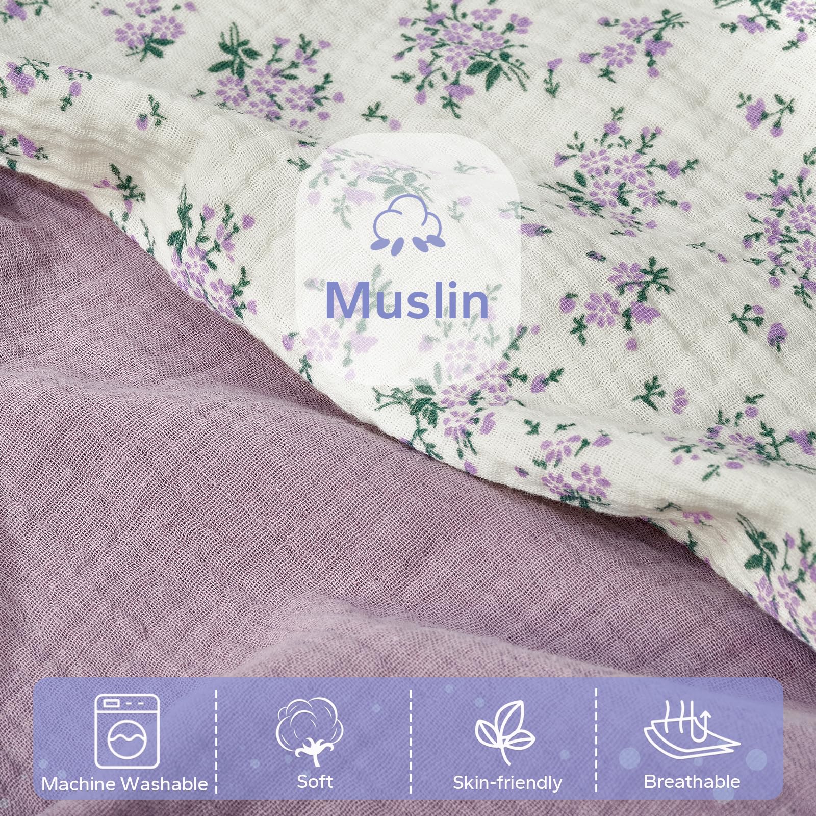 FUNUPUP muslin fabric feels soft and breathable on delicate skin.