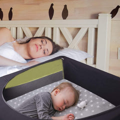 Funvalley Surperfect blackout crib canopy cover side vent allows partial opening