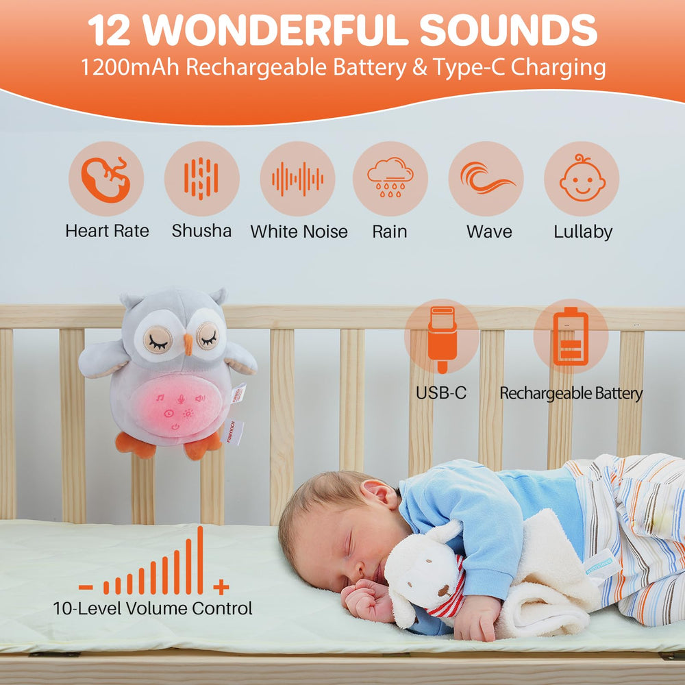 FUNYKICH Owl 12 soothing sounds provide calming options