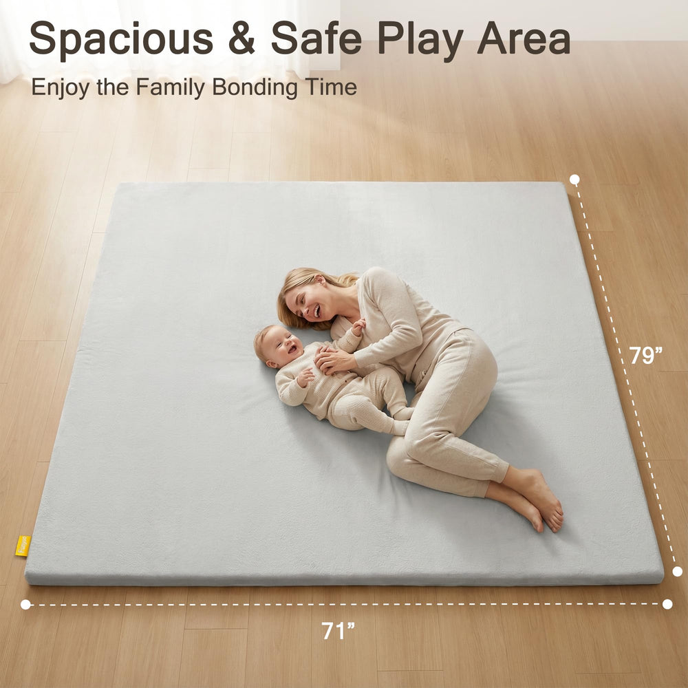 Close-up of the 1.2-inch thick foam padding on the Funyoo mat