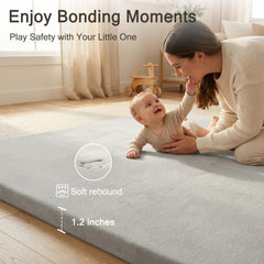 Removable cover on the Funyoo mat showing machine-washable design