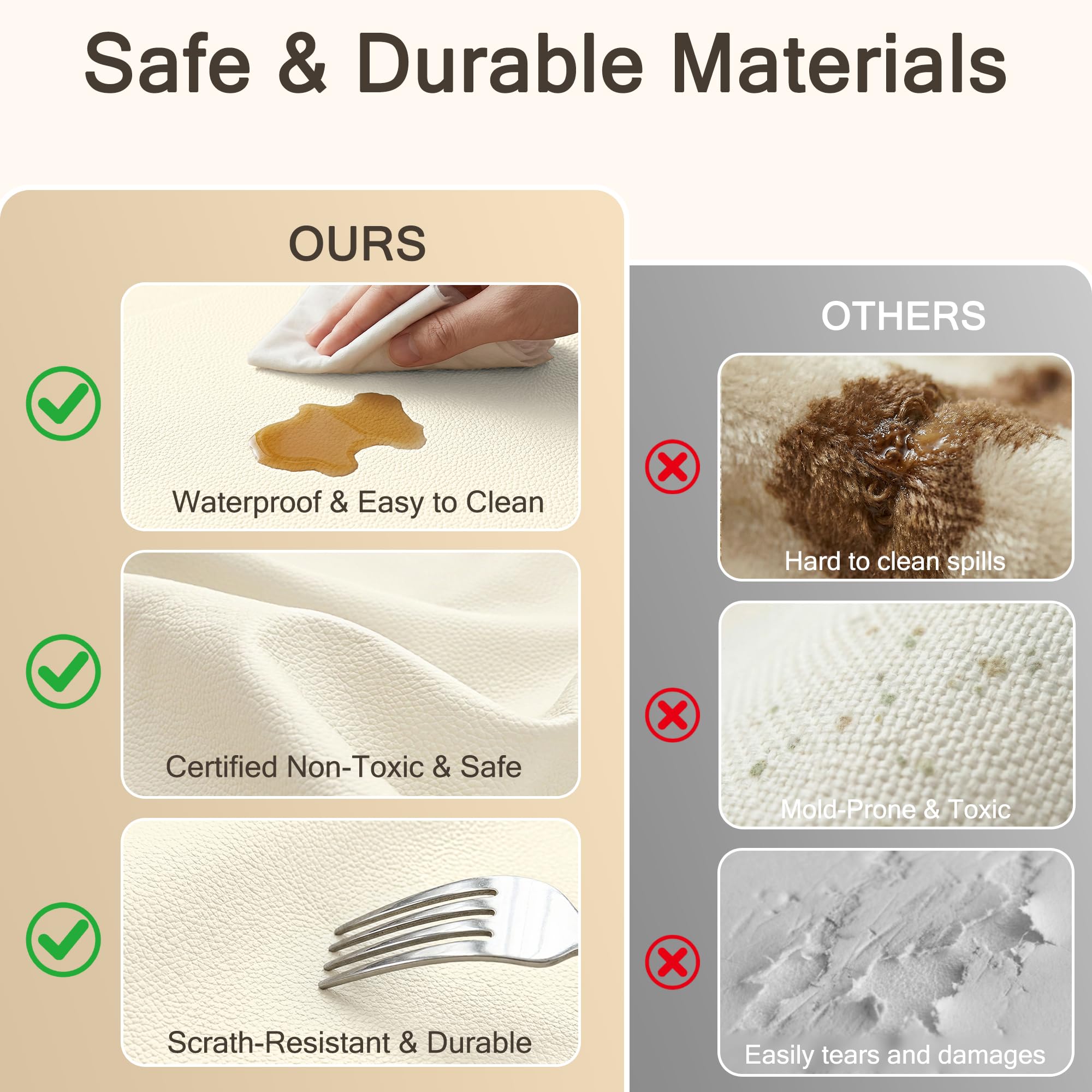 Funyoo wipe-clean waterproof surface simplifies cleanup after spills