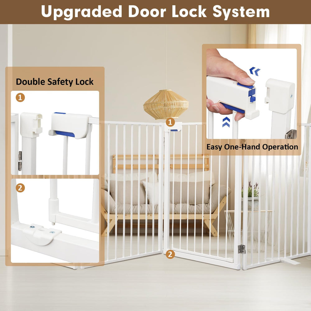 Foldable Furggis dog fence configured to fit cramped spaces