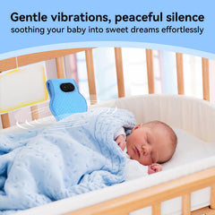 Furlerkam vibrating pad clipped to stroller for on-the-go calm.