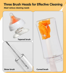FURNIPLAS cap brush removes residue from bottle caps quickly.