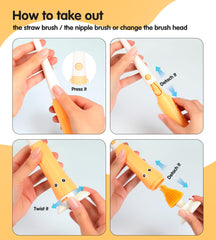 FURNIPLAS silicone nipple brush designed for safe, thorough nipple cleaning.