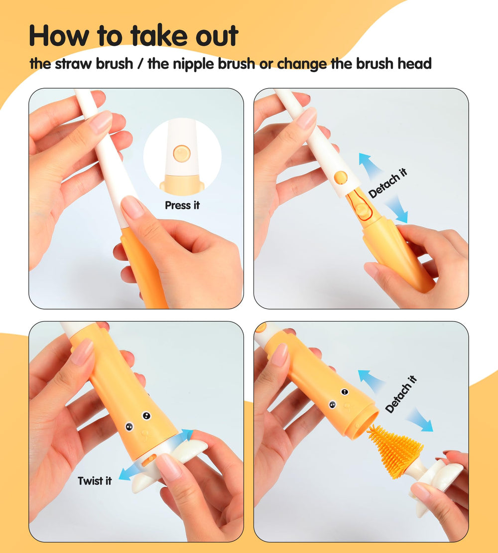 FURNIPLAS straw cleaner brush reaches into straws for thorough cleaning.