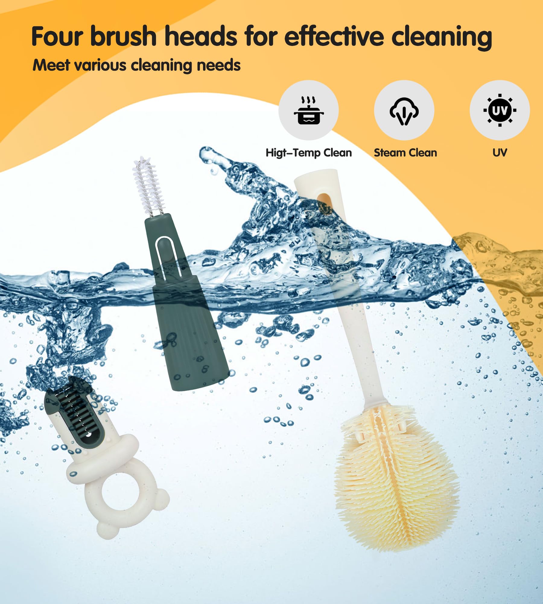 Straw and narrow-part brush handles tiny openings for thorough rinsing