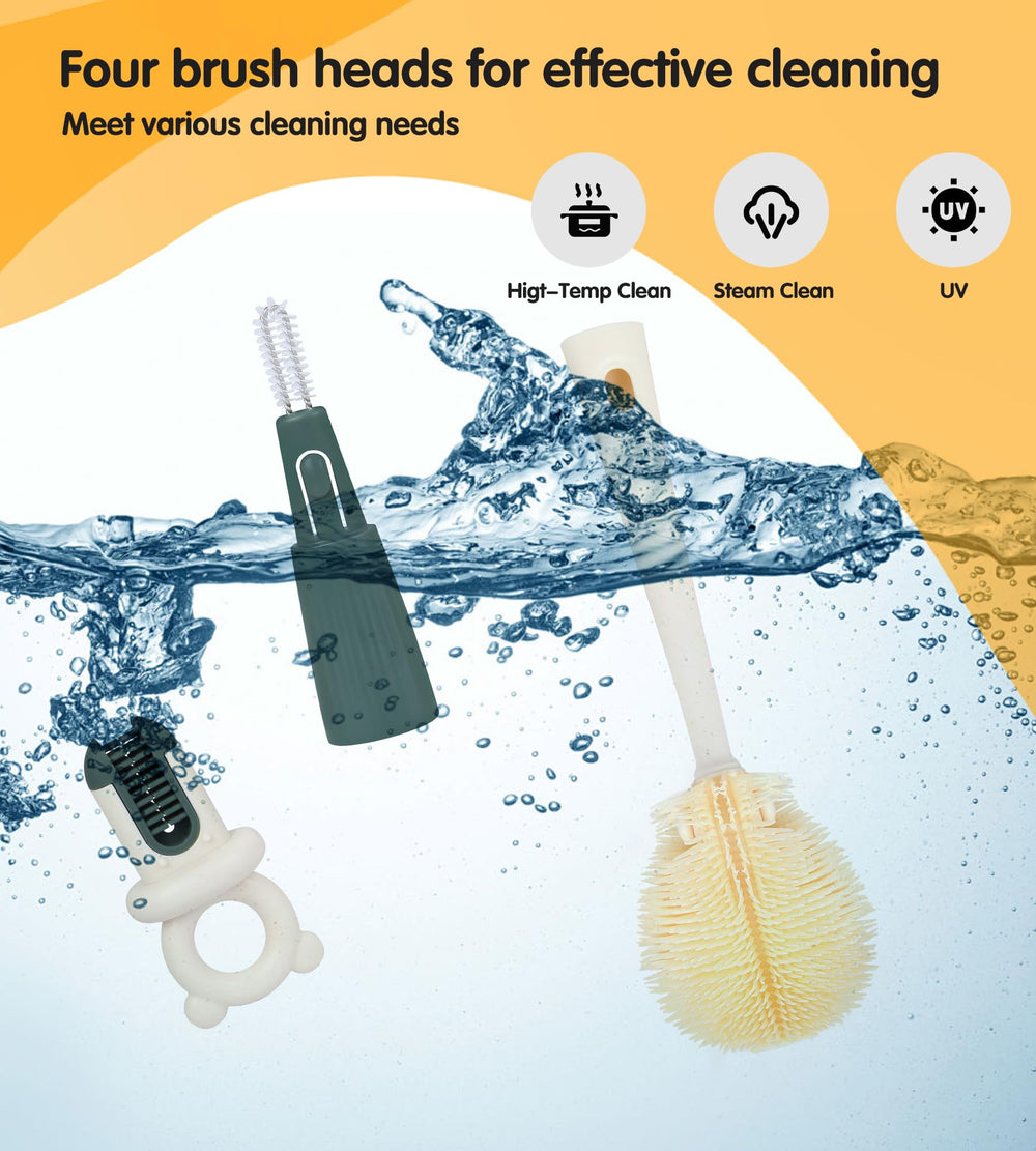 Straw and narrow-part brush handles tiny openings for thorough rinsing