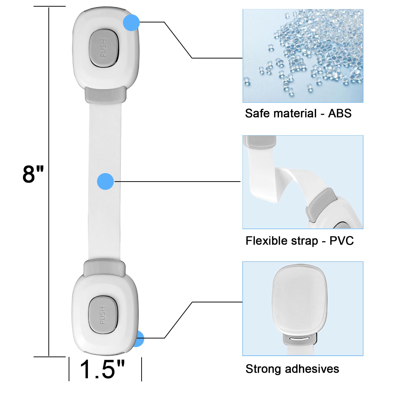 Fursafe&Q adhesive safety strap for cabinets enables quick no-drill installation