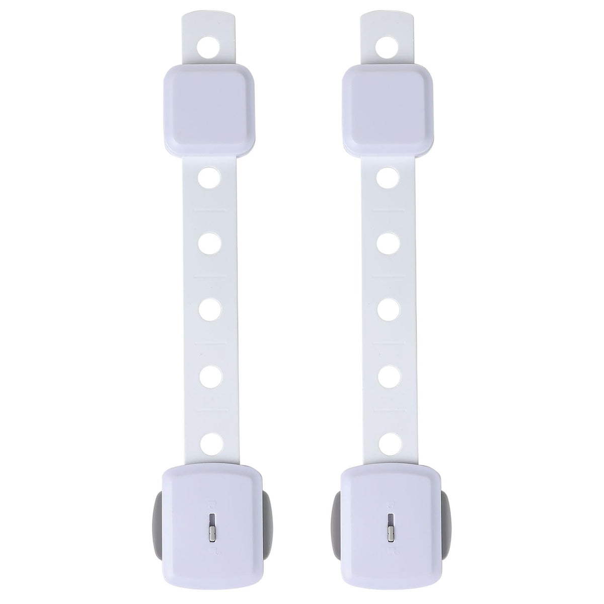 Fursafe&Q cabinet locks on a kitchen cabinet door, quick no-drill setup.