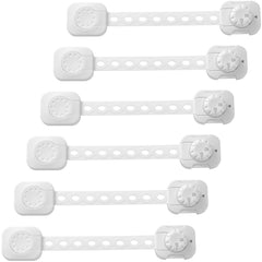 Fursafe&Q child safety locks with adhesive straps securing cabinets and drawers.