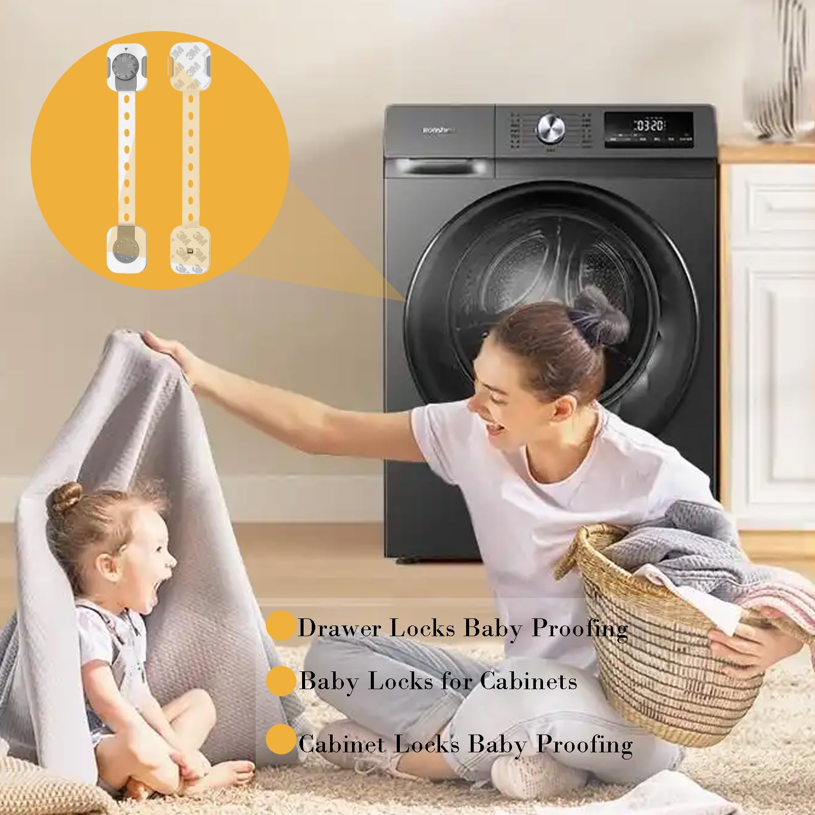 Fursafe&Q cabinet locks suitable for kitchen and bathroom environments.