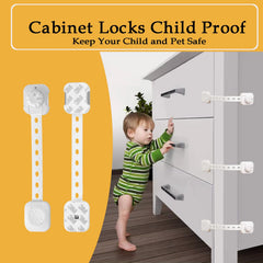 Fursafe&Q cabinet locks on refrigerators prevent toddler access.