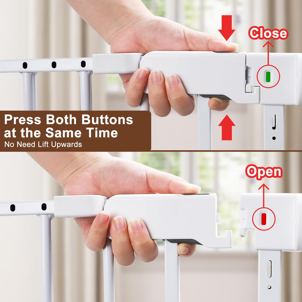 FURTIME dual-lock safety latch prevents inside release by curious children.
