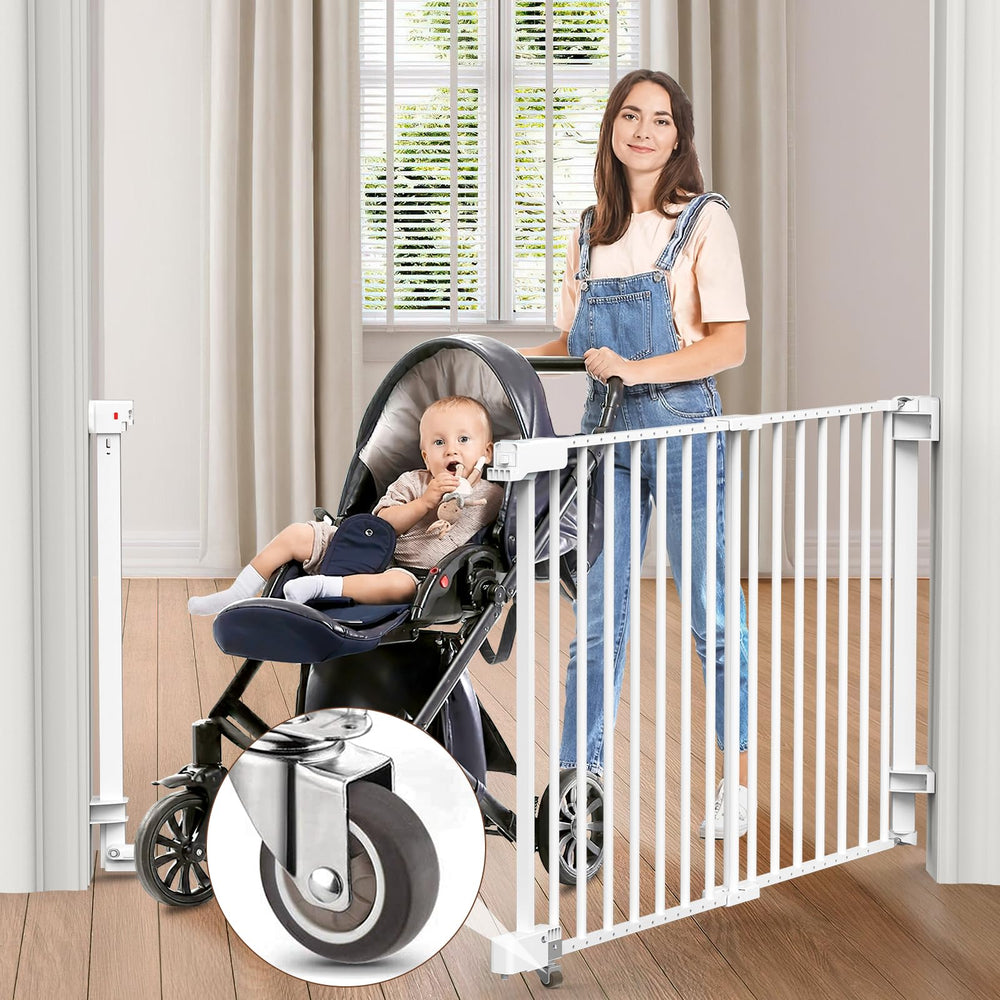 FURTIME sliding gate wide walk-through enables easy passage for children and pets.