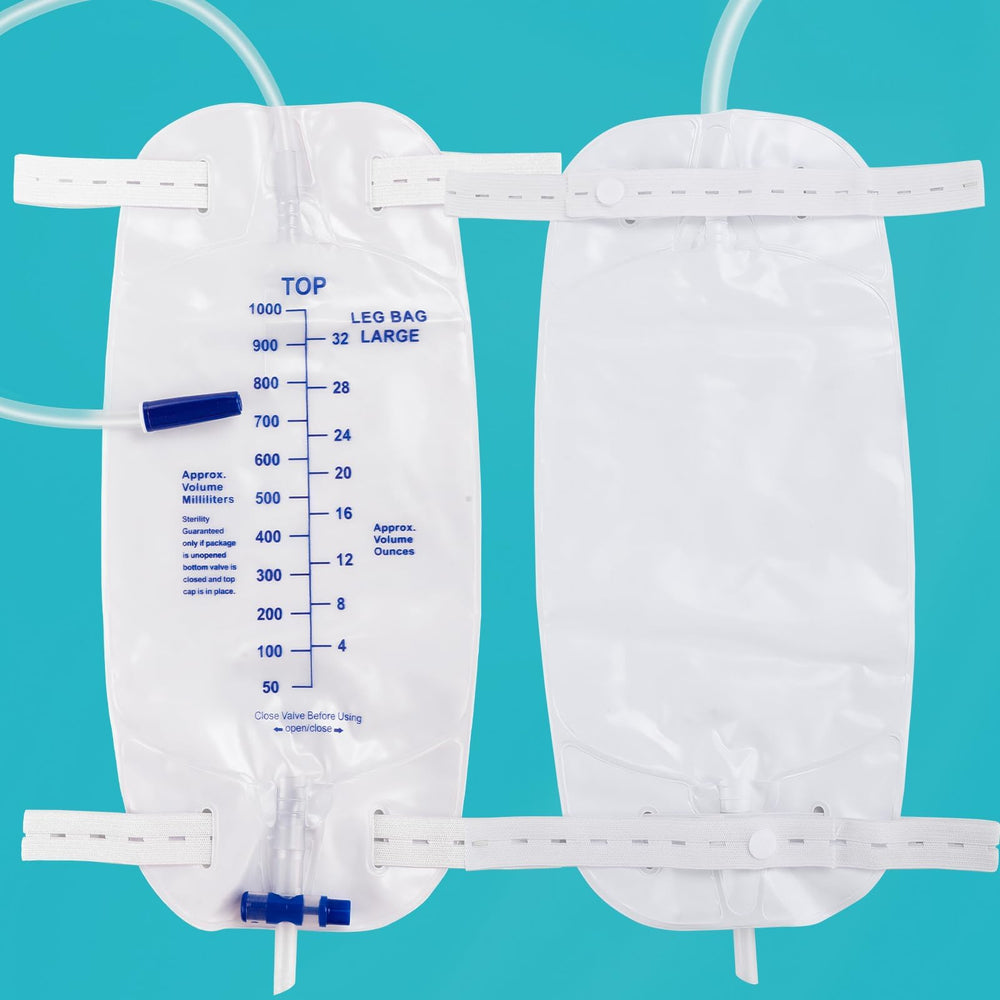 FURWEY catheter bags with 18-inch drainage tube for uninterrupted drainage.