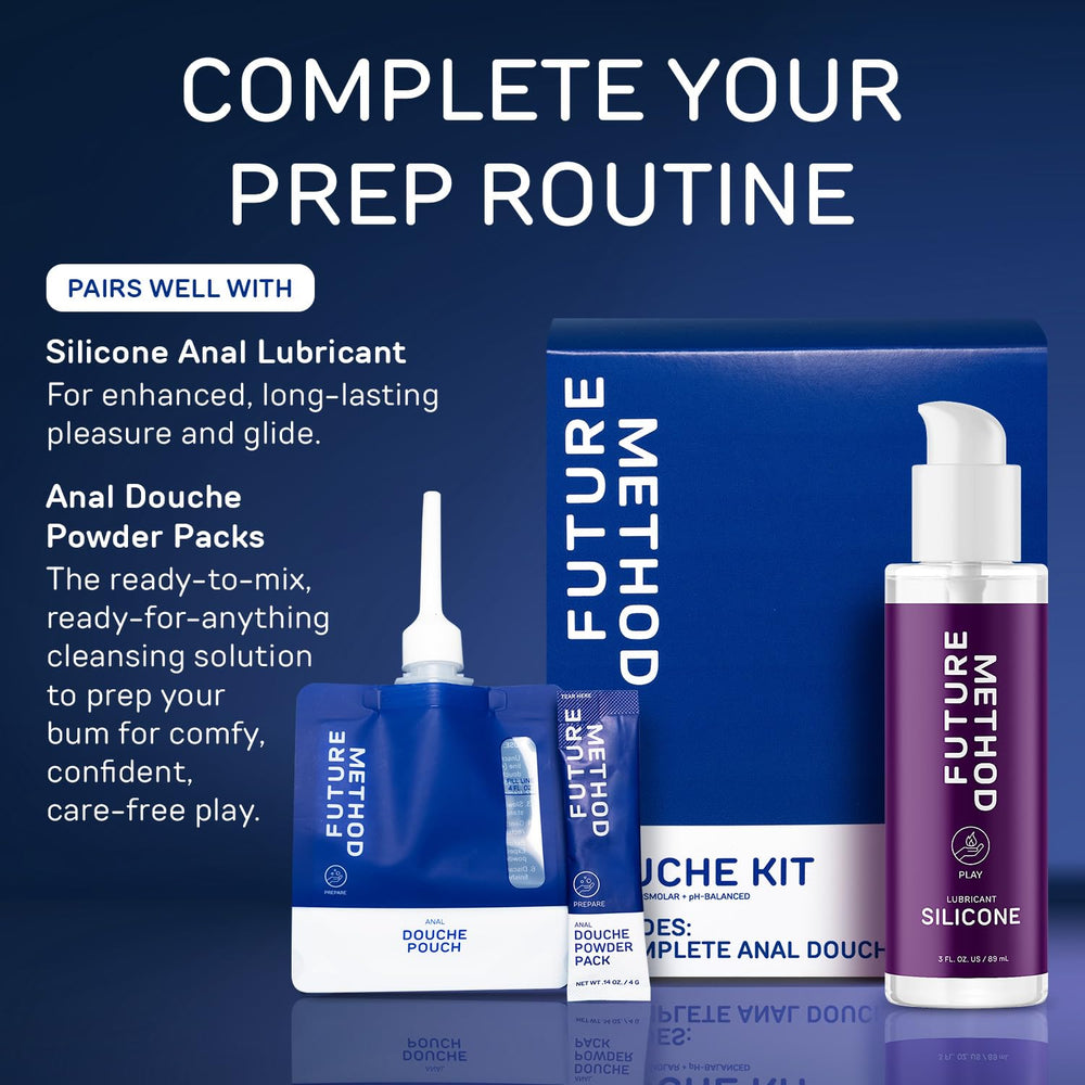 Future Method Anal Douche Kit 200ml compact travel case for on-the-go prep.