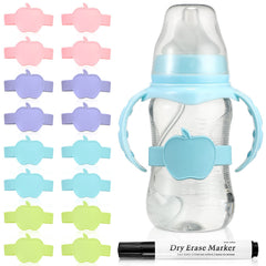 Fuutreo baby bottle labels daycare pack in four colors ready to use.