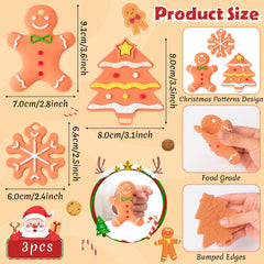 FVhujuan Christmas teether gingerbread side easy-to-grip design for tiny hands