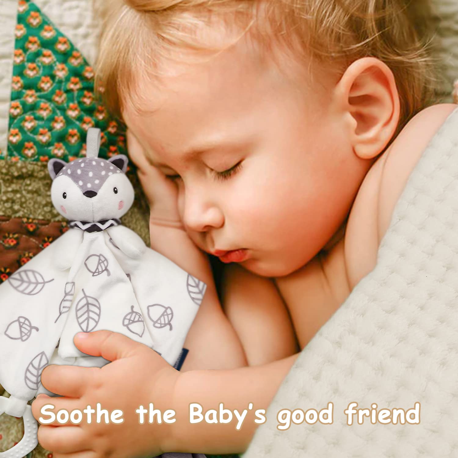 Fvntuey fox security blanket provides a gentle soothing companion for nap time