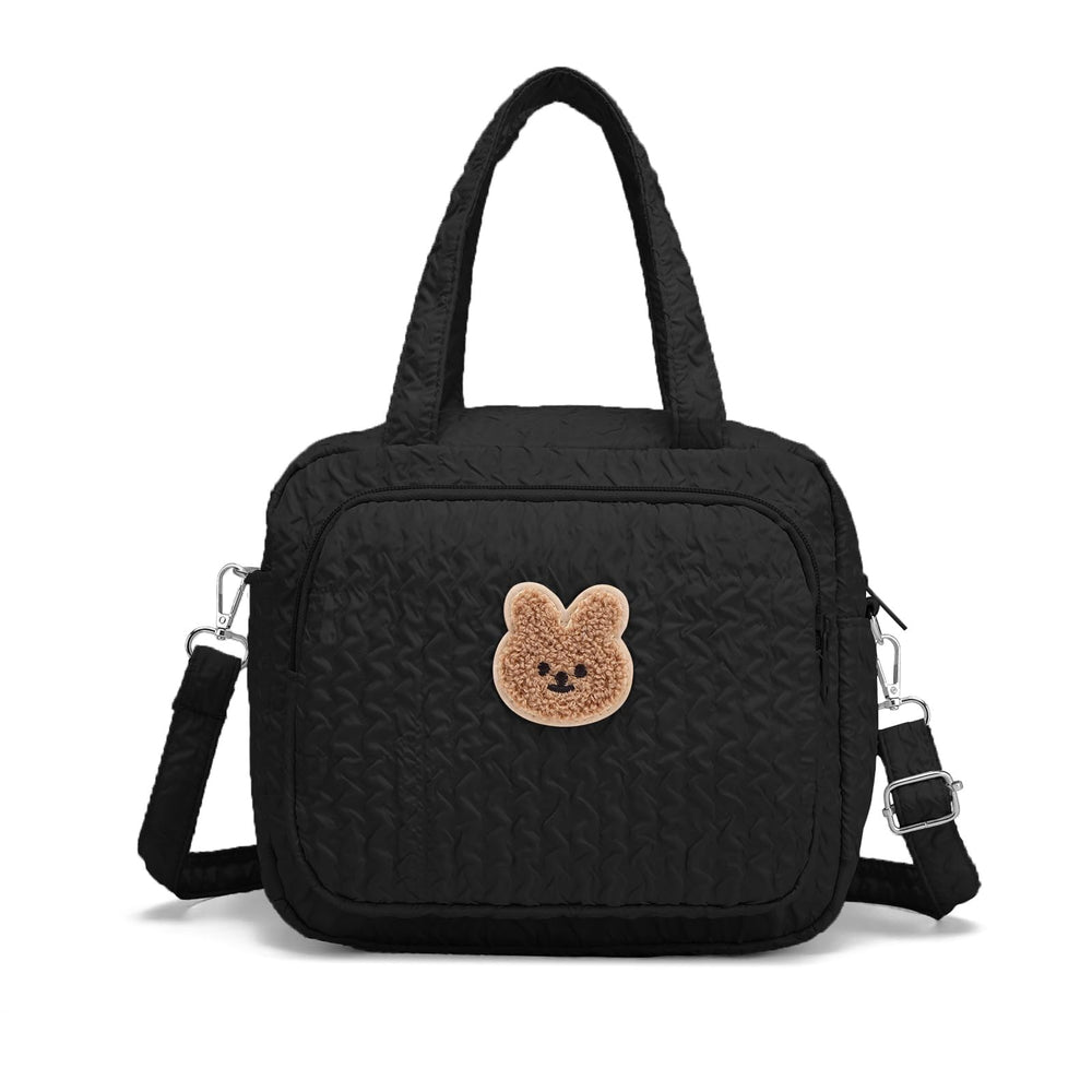 Fwkekye small diaper bag tote front view showing compact crossbody style for quick outings