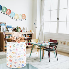 FXOCSHE baby storage basket keeps toys tidy in kids' rooms.