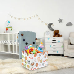 FXOCSHE basket with leather handle for easy transport of toys.