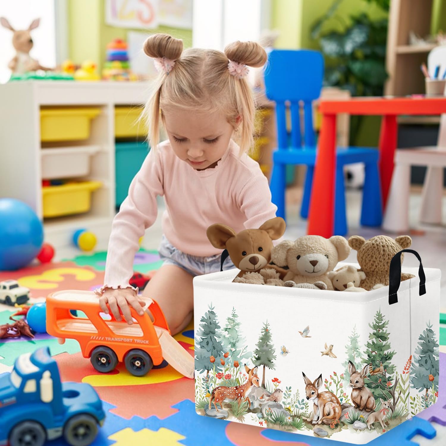 FXOCSHE bookshelf storage bin offers stylish book and toy organization.