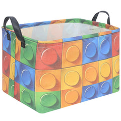 FXOCSHE Building Brick Basket with cartoon design for playful toy storage