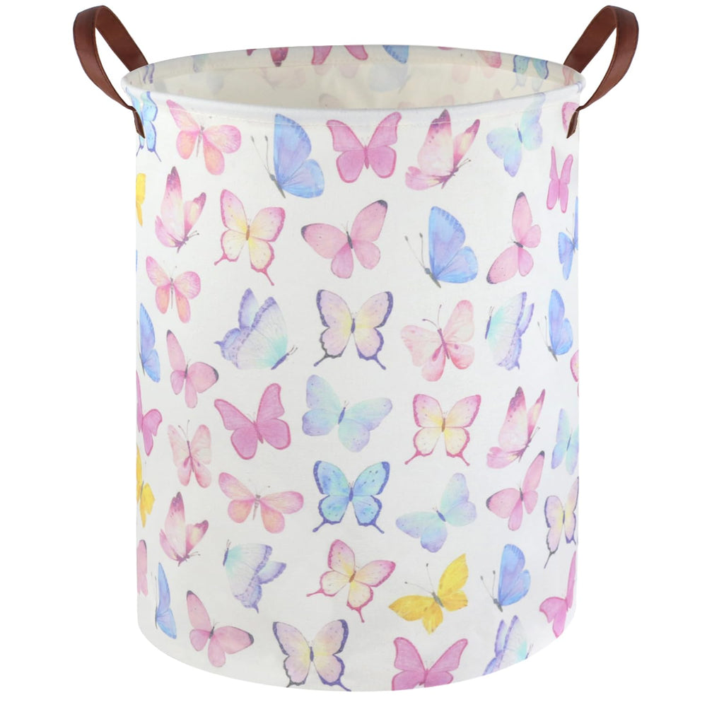 FXOCSHE Butterfly Laundry Basket foldable design for easy kid-room organization.