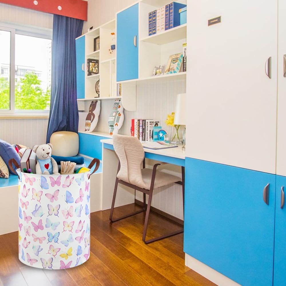 FXOCSHE Butterfly basket adds charming decor to a butterfly-themed room.