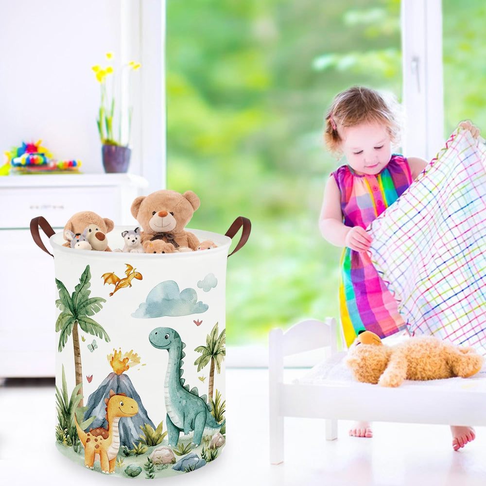 FXOCSHE dinosaur baskets for boys keeps dirty clothes organized in playroom