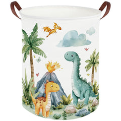 FXOCSHE Dinosaurs baby laundry hamper with dinosaur motif, ideal for easy toy and clothing storage