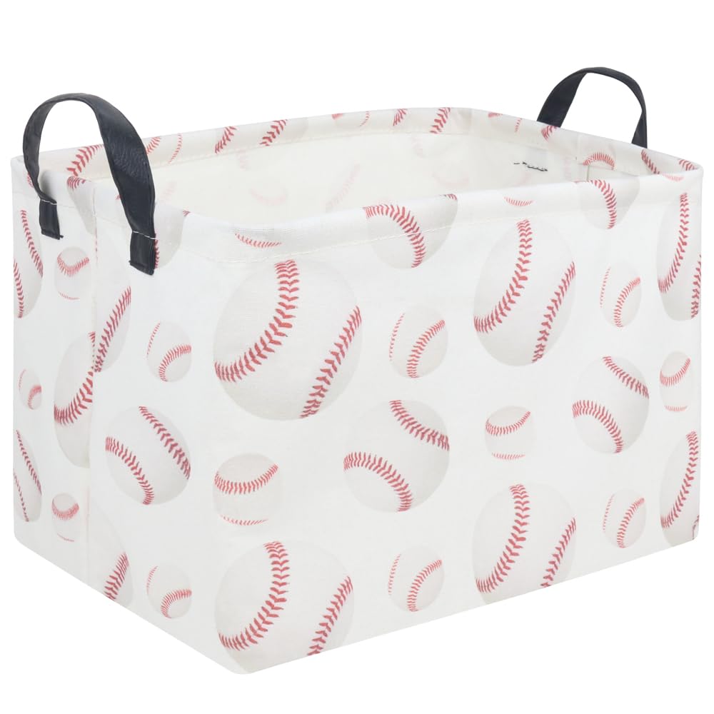 FXOCSHE Easter baseball basket opened and standing for organized storage
