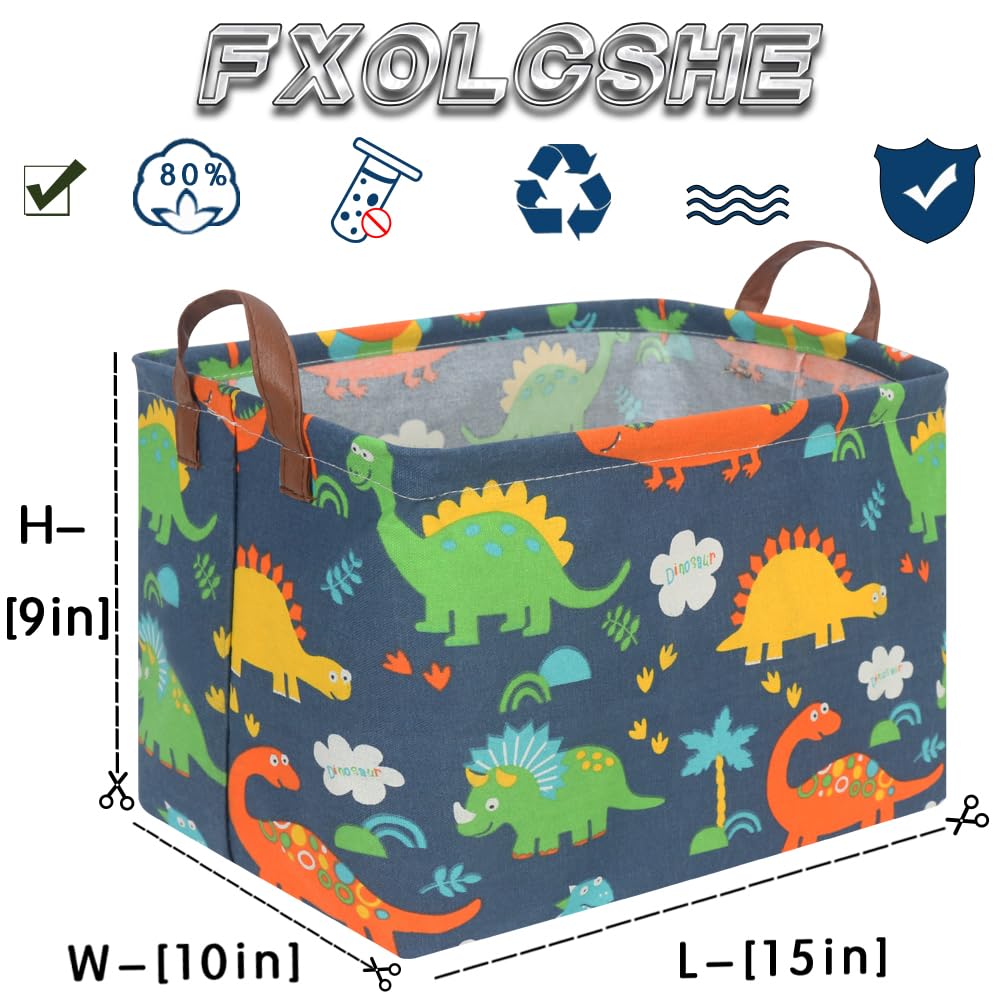 FXOCSHE Easter Dinosaur Basket in room as kid-friendly decor and storage.