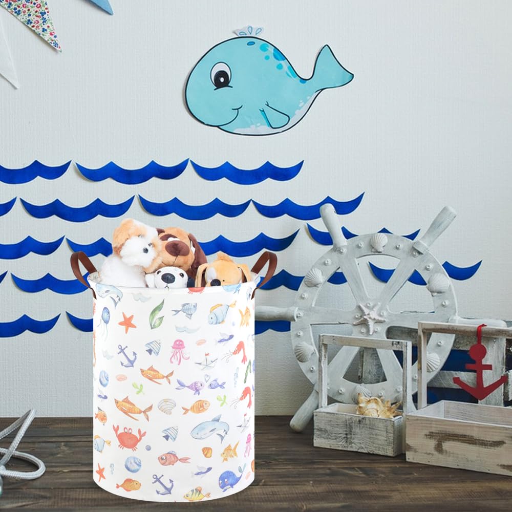 FXOCSHE fish hamper for nursery storage keeps clutter organized.