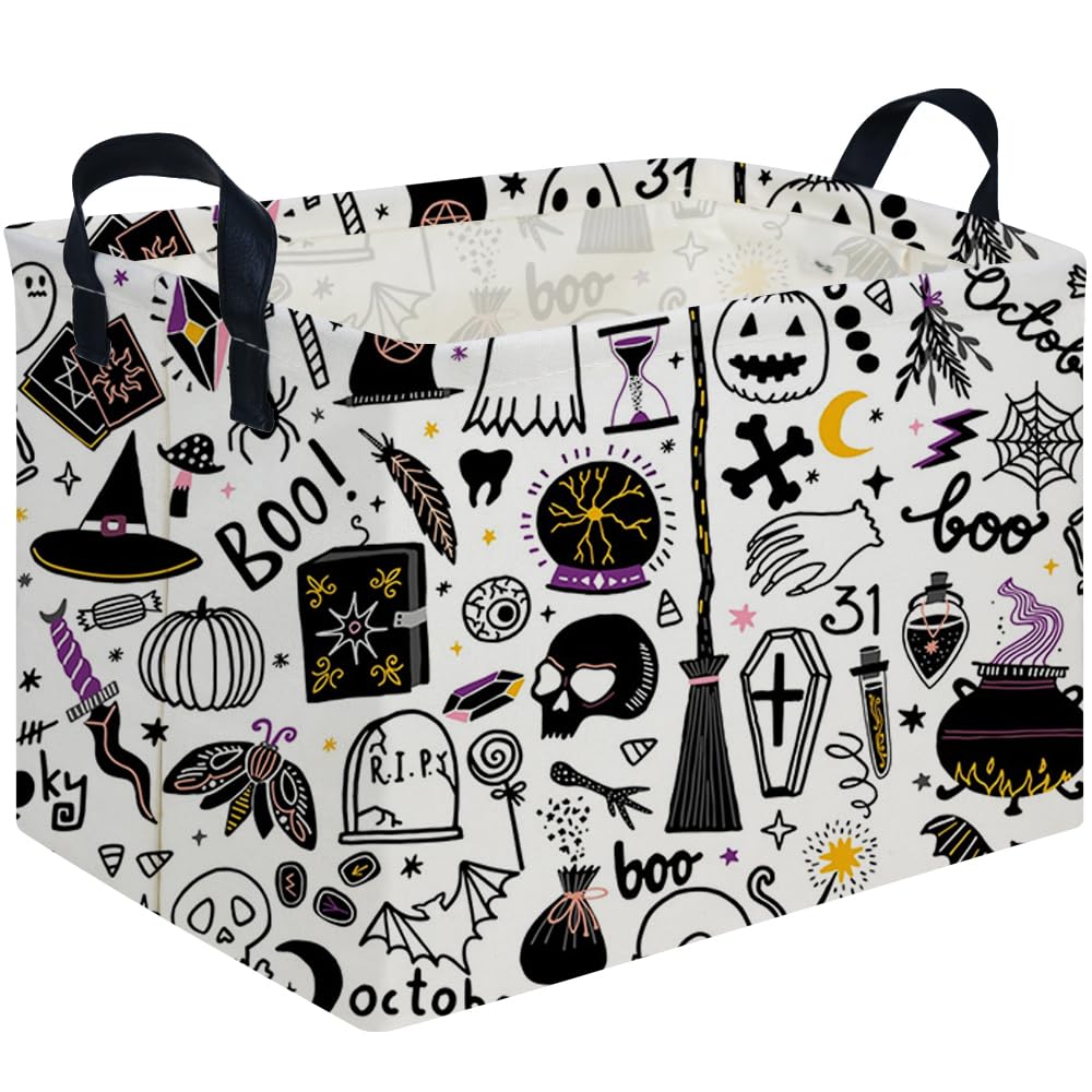 FXOCSHE Halloween Ghost Basket front view ready for storage use