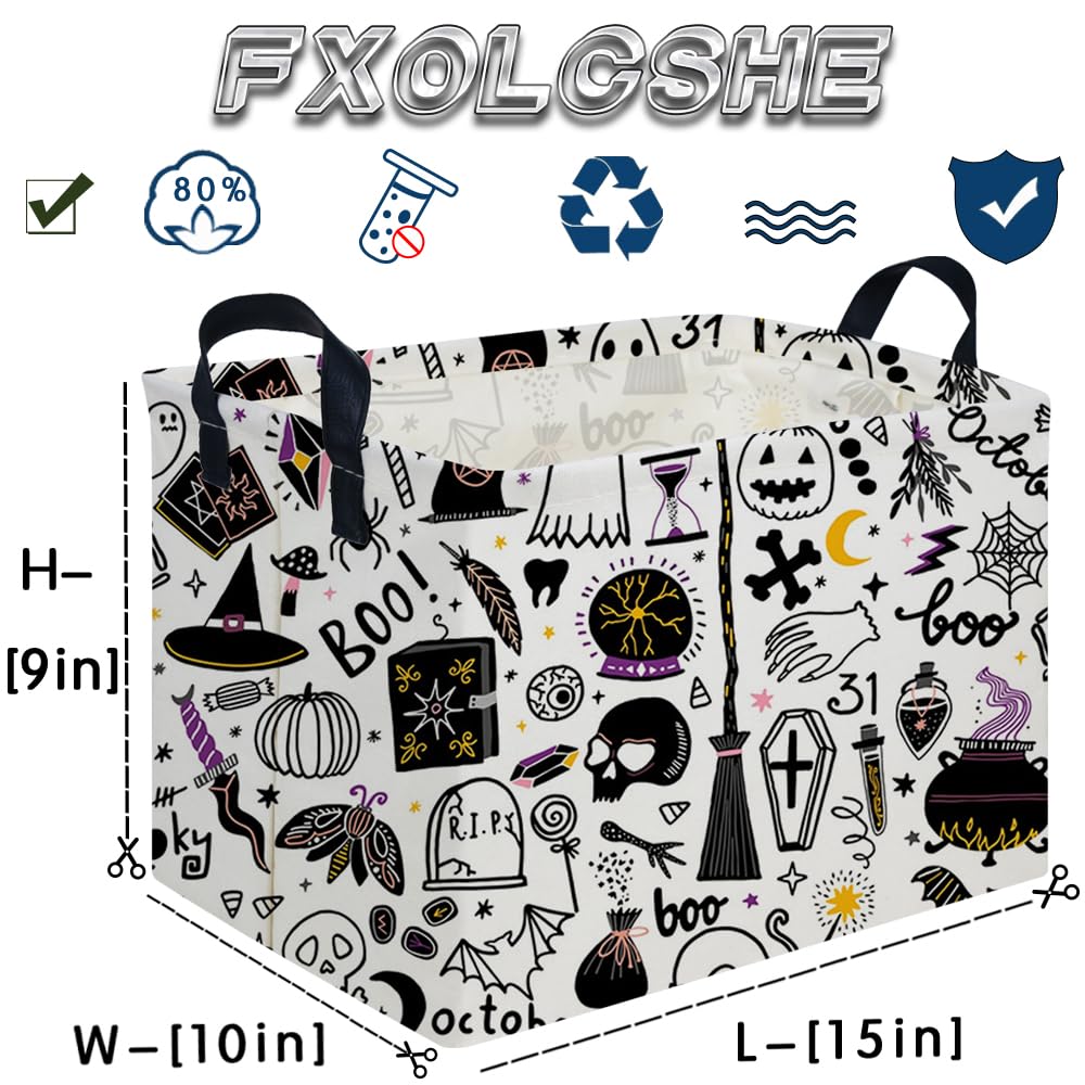 FXOCSHE Ghost Basket filled with Halloween props and items