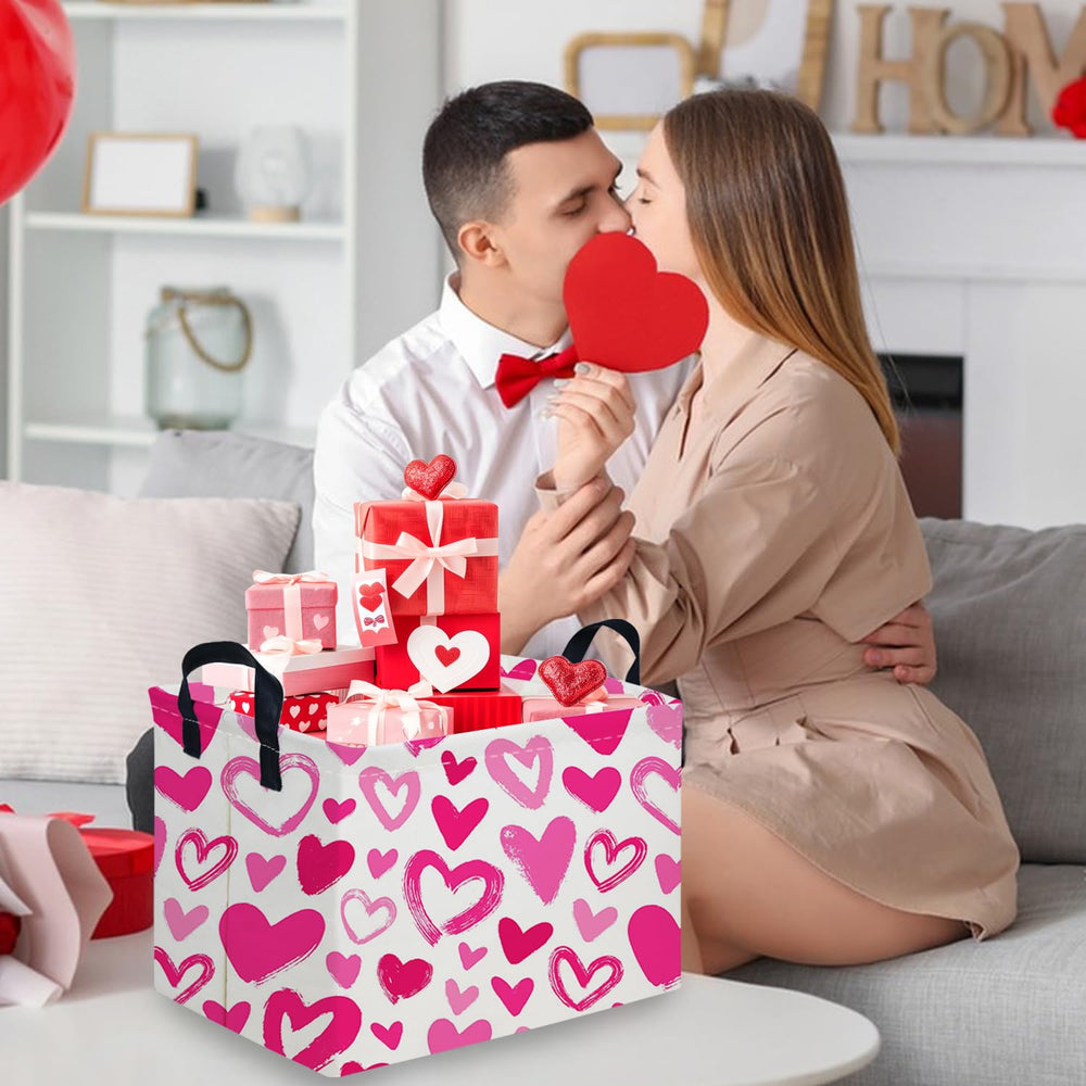 FXOCSHE heart print Easter basket adds playful storage charm.