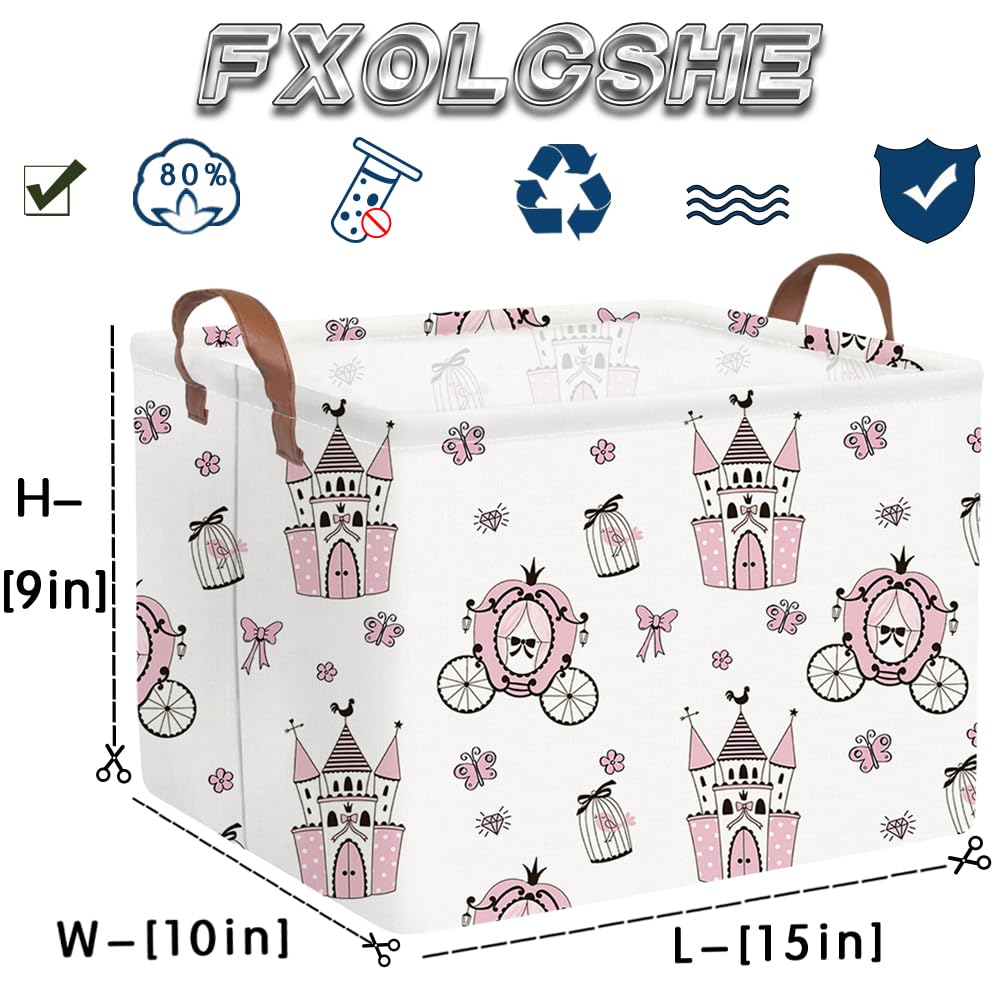 FXOCSHE leather-handle basket portable and easy to carry.