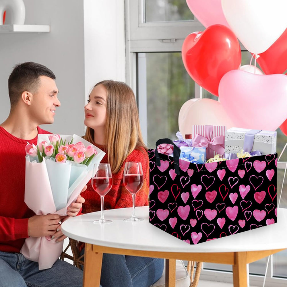 FXOCSHE love heart bin storage highlights organized toys and charming decor.