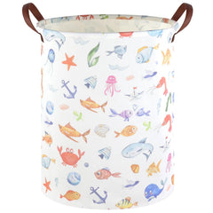 FXOCSHE marine animals laundry basket foldable ideal for toy and clothing storage.
