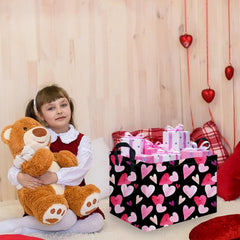FXOCSHE nursery basket shot shows foldable design ideal for organizing plushes and books.